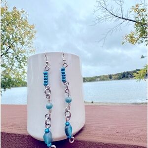 Boho handmade copper earrings